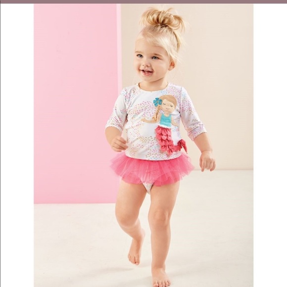 Mud Pie Mermaid🧜🏼‍♀️ bikini rash guard swim tutu - Picture 3 of 5